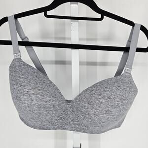 Soma Womens Sz 36DDD Enbliss Nursing Wireless Bra Gray
